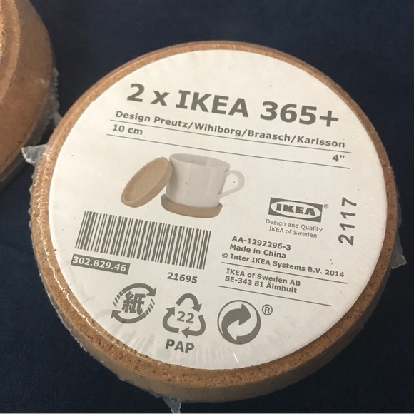 (4x) IKEA 365+ Cork Coaster 3 1/2" diameter Coffee Mug Cup Tea -4 Total Coasters - Picture 7 of 7